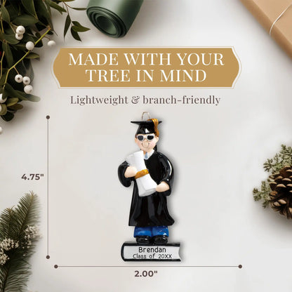 Graduation Guy - Personalized Ornament for Him