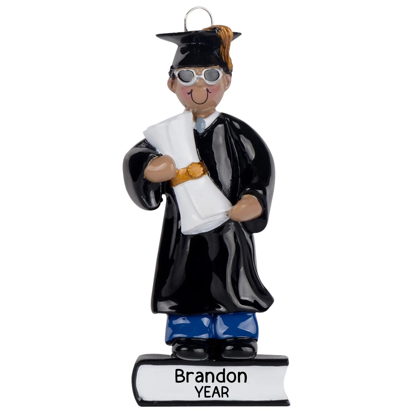 Ethnic Guy Graduation Christmas Ornament