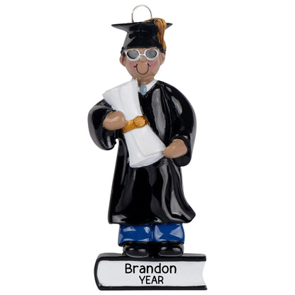 Ethnic Guy Graduation Christmas Ornament