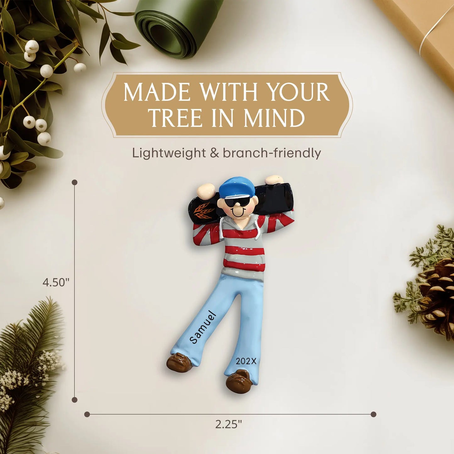 Skateboard Guy Christmas Ornament