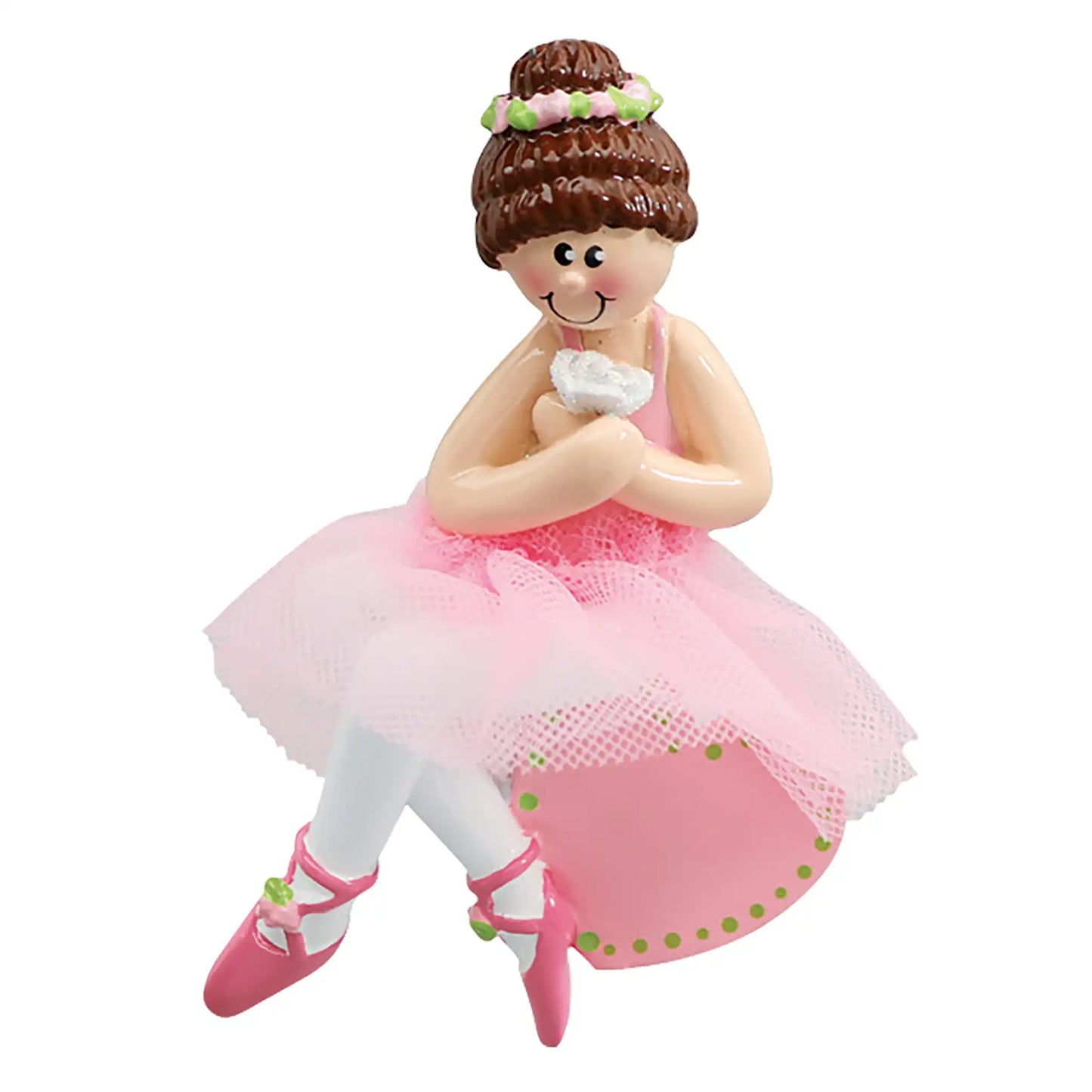 Ballerina Girl Heart Christmas Ornament