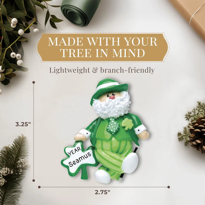 Irish Santa Christmas Leprechaun Personalized Ornament