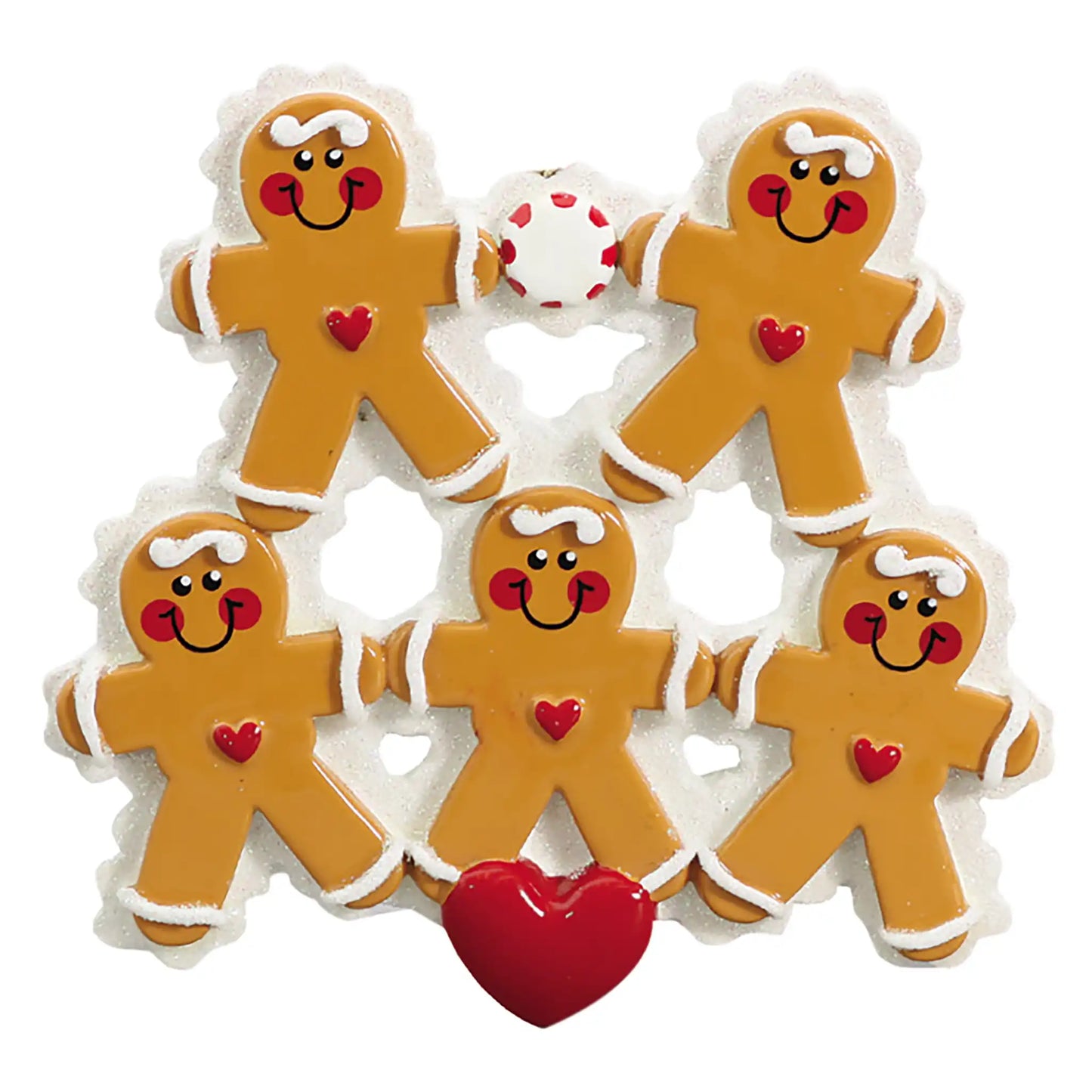 Gingerbread Family of 5 Christmas Ornament