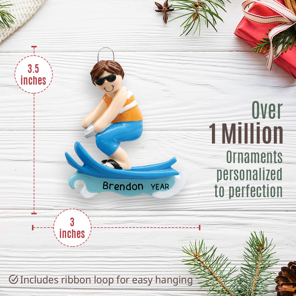 Waterski Guy Christmas Ornament