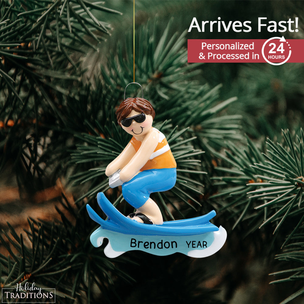 Waterski Guy Christmas Ornament