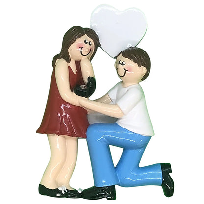 Proposing Couple Christmas Ornament