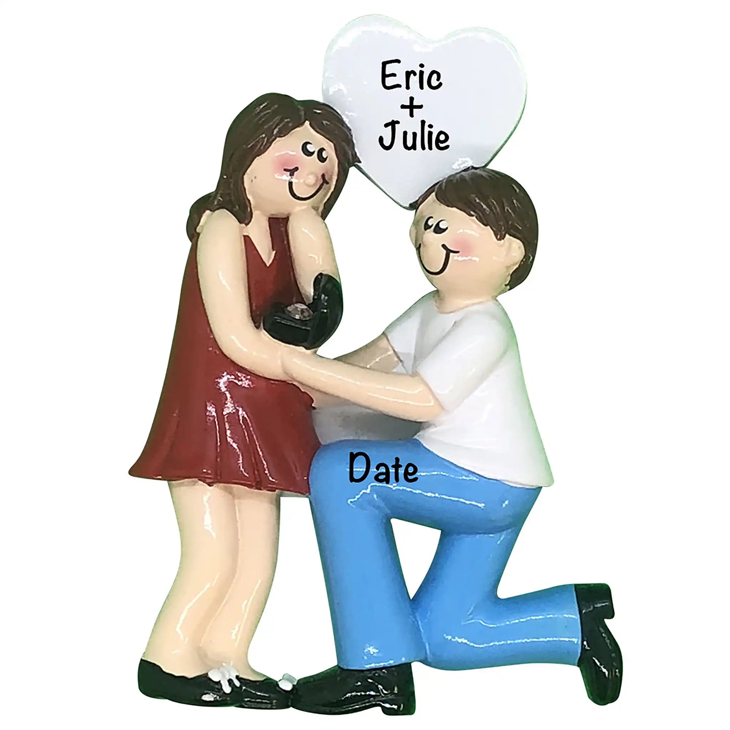 Proposing Couple Christmas Ornament