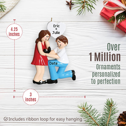 Proposing Couple Christmas Ornament