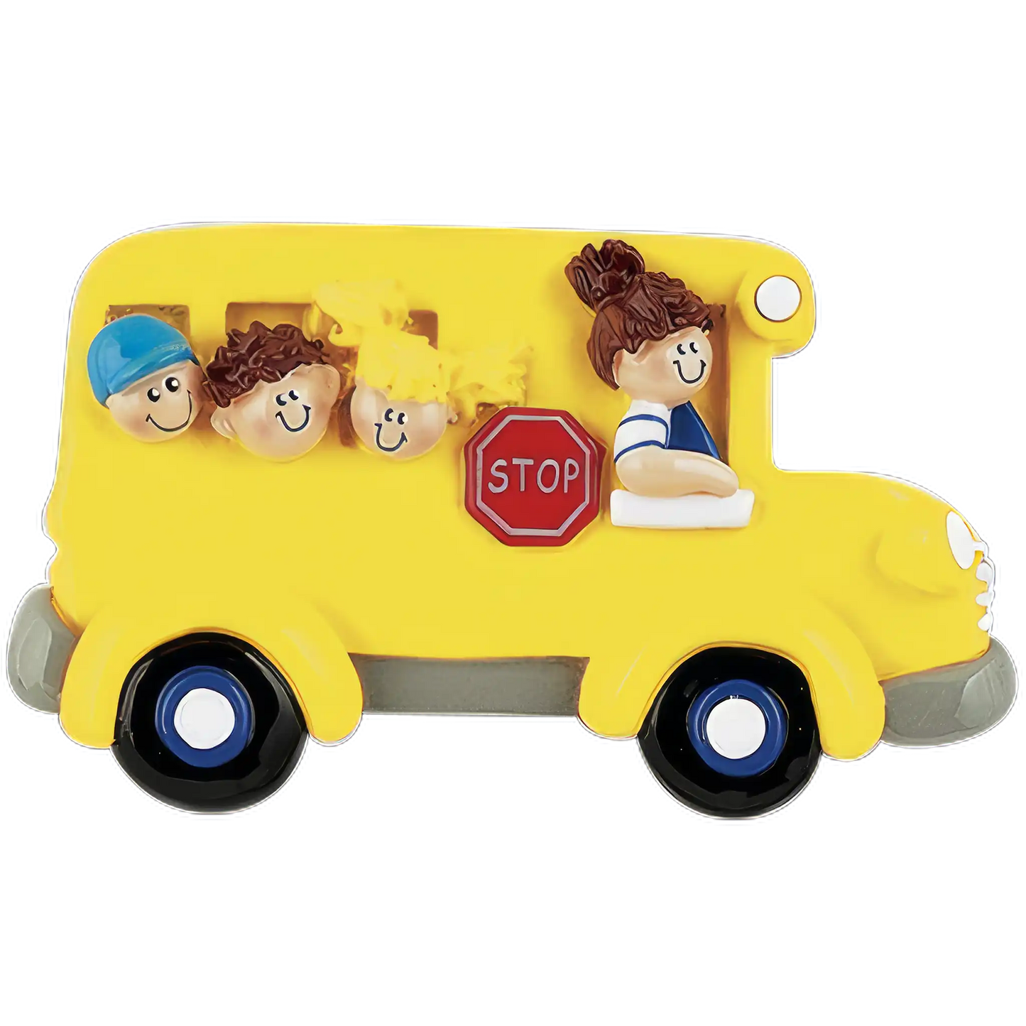 School Bus Kids Christmas Ornament