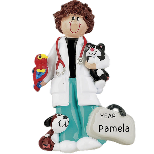 Veterinarian Girl Christmas Ornament