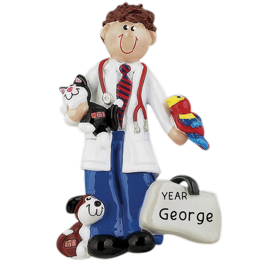 Veterinarian Guy Christmas Ornament