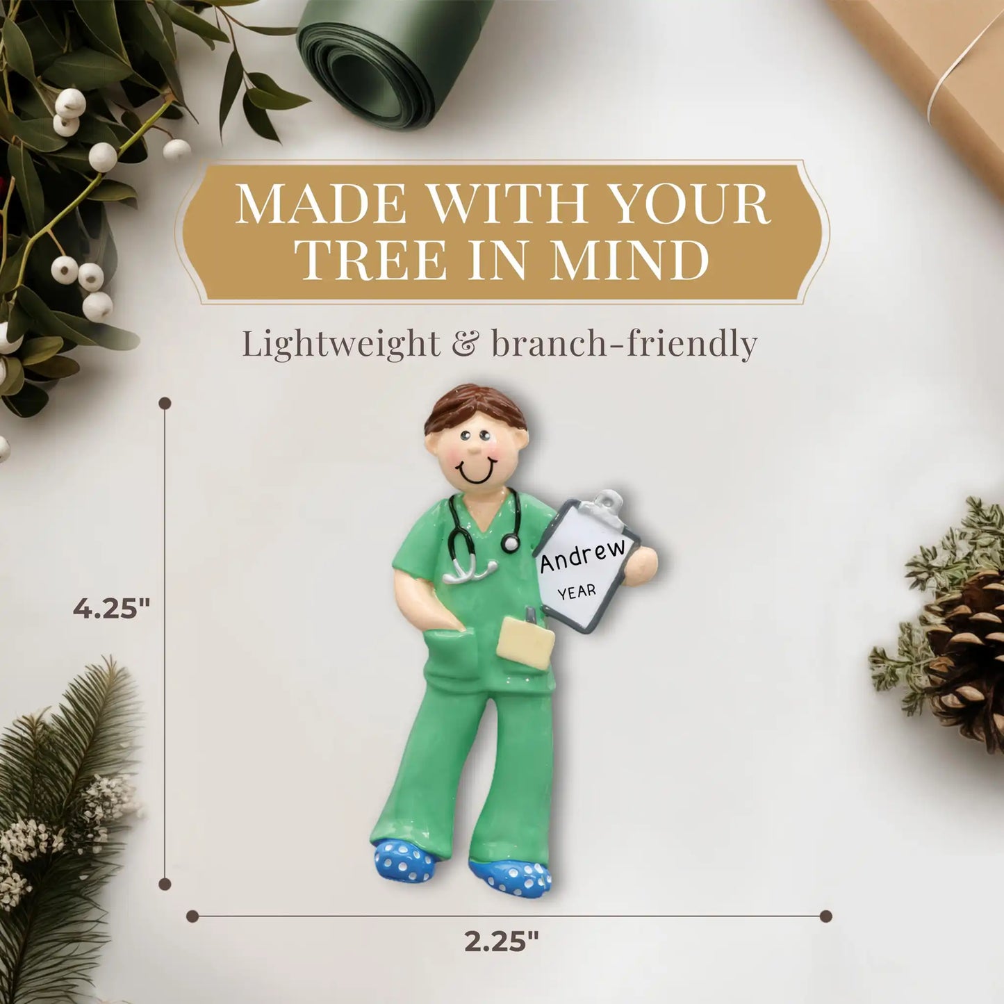 Physical Therapist Personalized Ornament - Guy