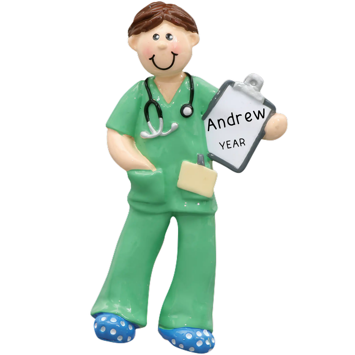 Male Nurse Christmas Ornament