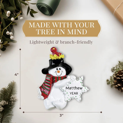 Adorno navideño de muñeco de nieve de invierno 