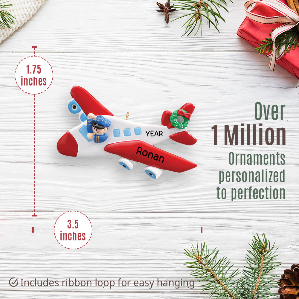 Airplane Pilot Christmas Ornament