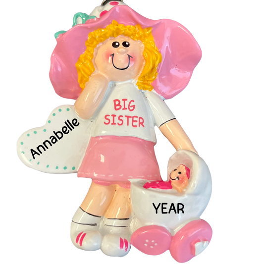 Big Sister Blonde Christmas Ornament