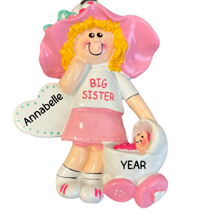 Big Sister Blonde Personalized Ornament