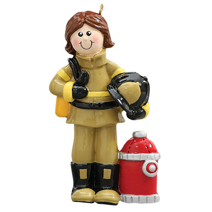 Fire Fighter Christmas Ornament - Woman