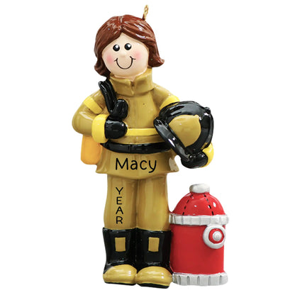 Fire Fighter Christmas Ornament - Woman