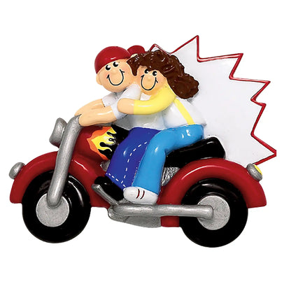 Motorcycle Couple Christmas Ornament