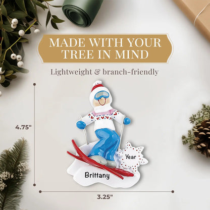 Ski Girl Christmas Ornament