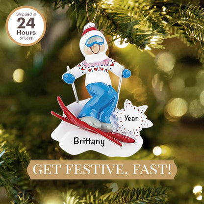 Ski Girl Christmas Ornament