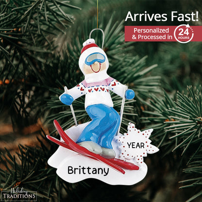 Ski Girl Christmas Ornament