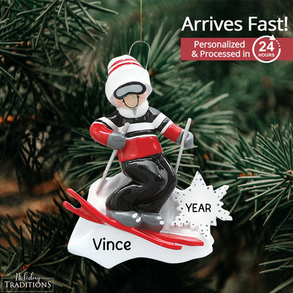 Ski Guy Christmas Ornament