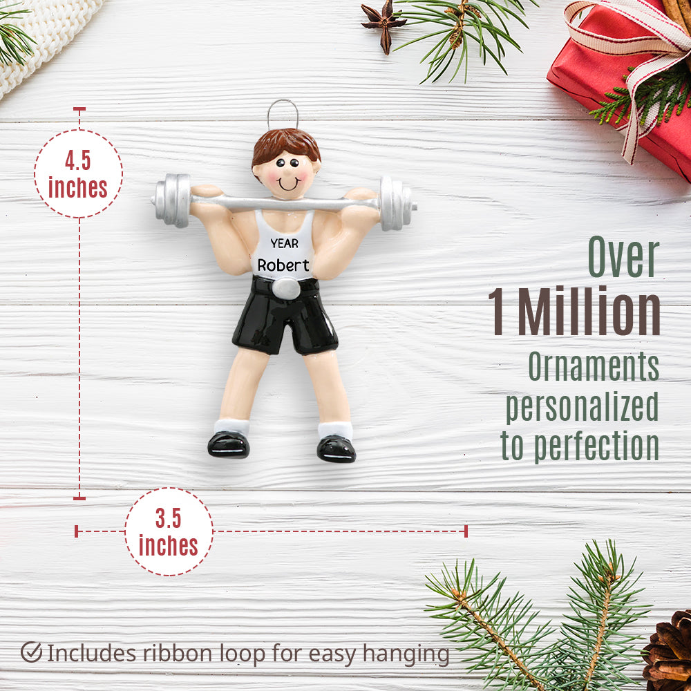 Weightlifting Christmas Ornament