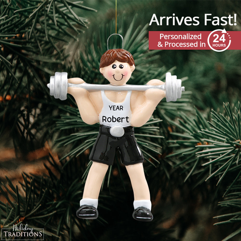 Weightlifting Christmas Ornament