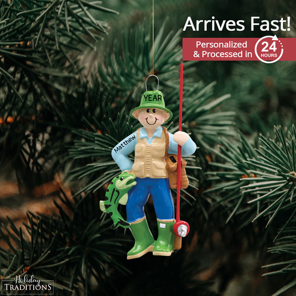 Fly Fisherman Christmas Ornament