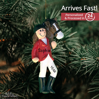 Horse Riding Girl Christmas Ornament
