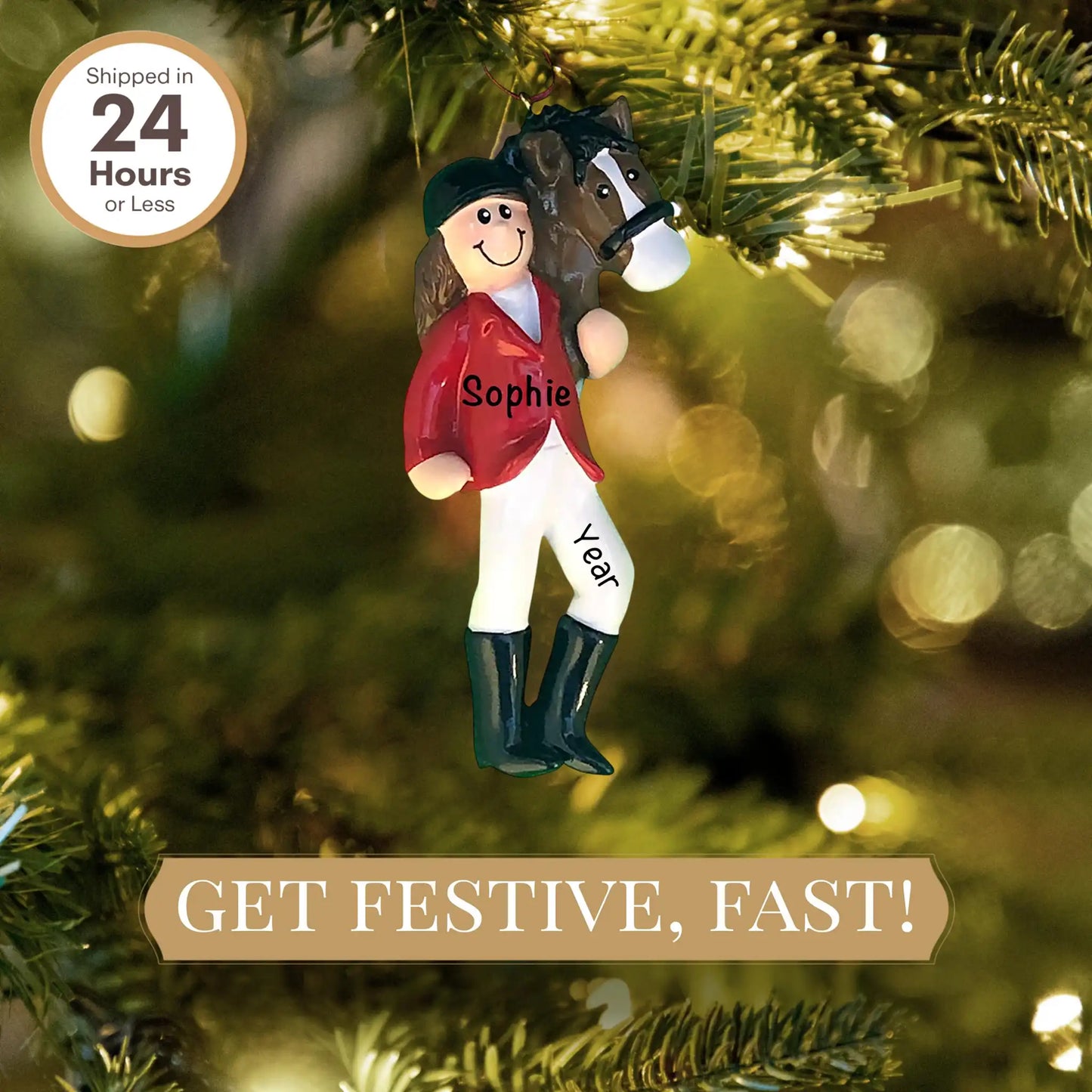 Horse Riding Girl Christmas Ornament