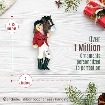 Horse Riding Girl Christmas Ornament