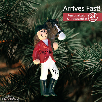 Horse Riding Girl Christmas Ornament