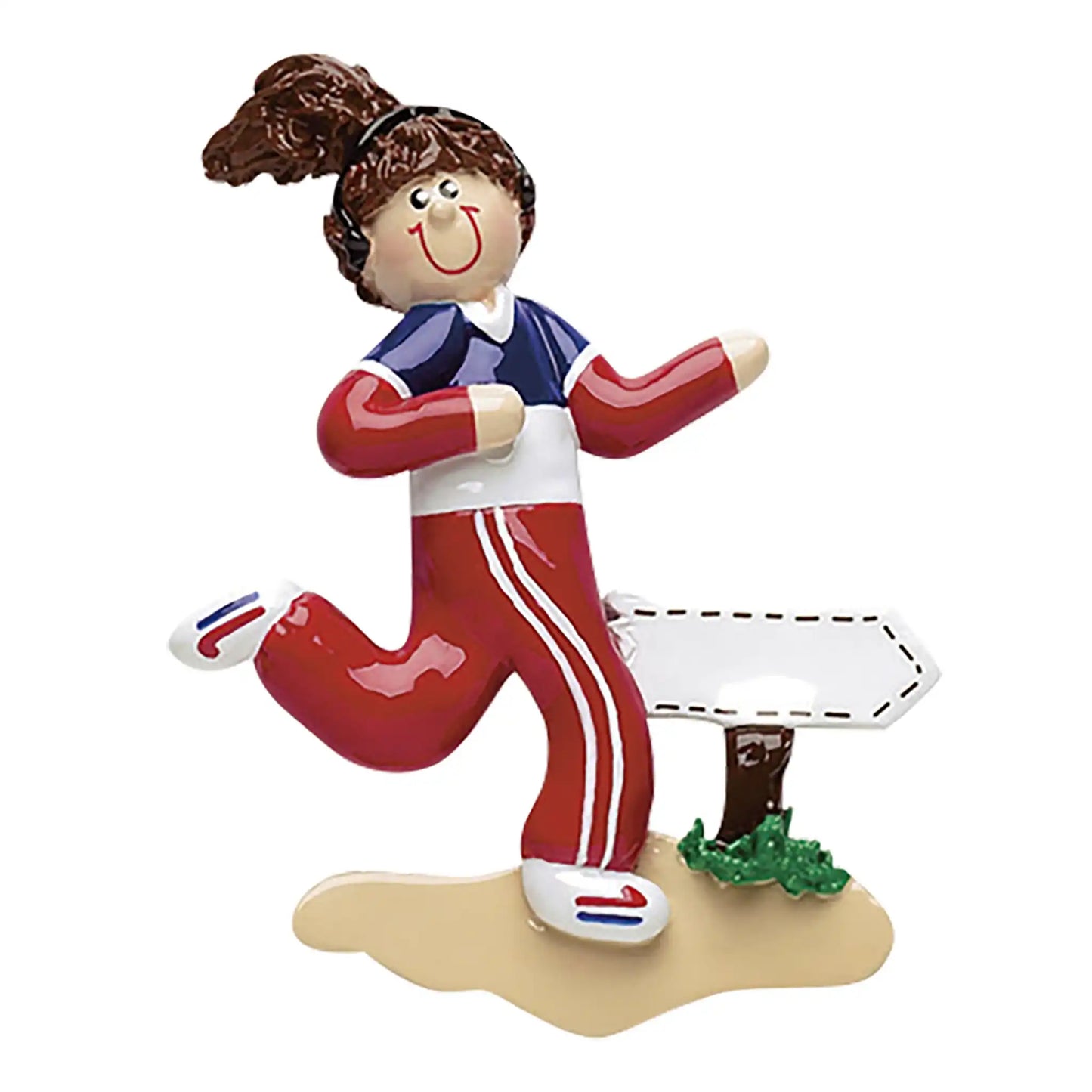 Girl Runner Christmas Ornament