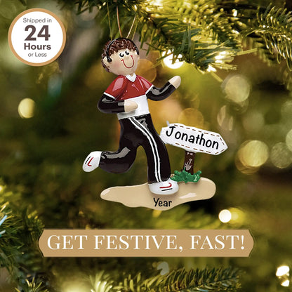 Guy Runner Personalized Ornament