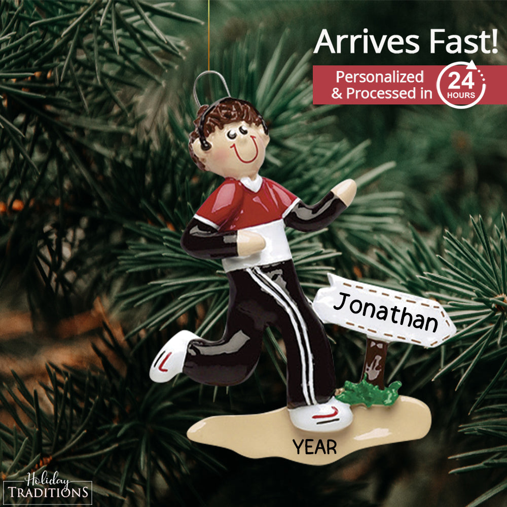 Guy Runner Christmas Ornament