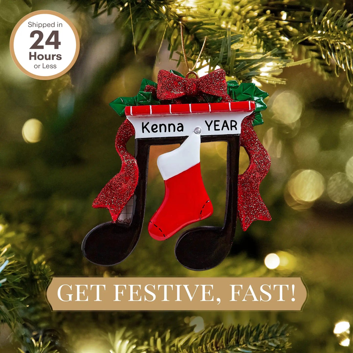 Music Note Christmas Ornament