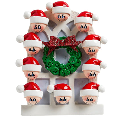 Christmas Window Family of 10 Christmas Ornament