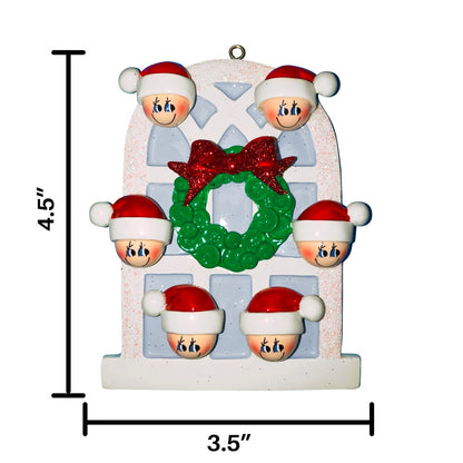 903-6 Christmas Window Family Personalized Christmas Ornament