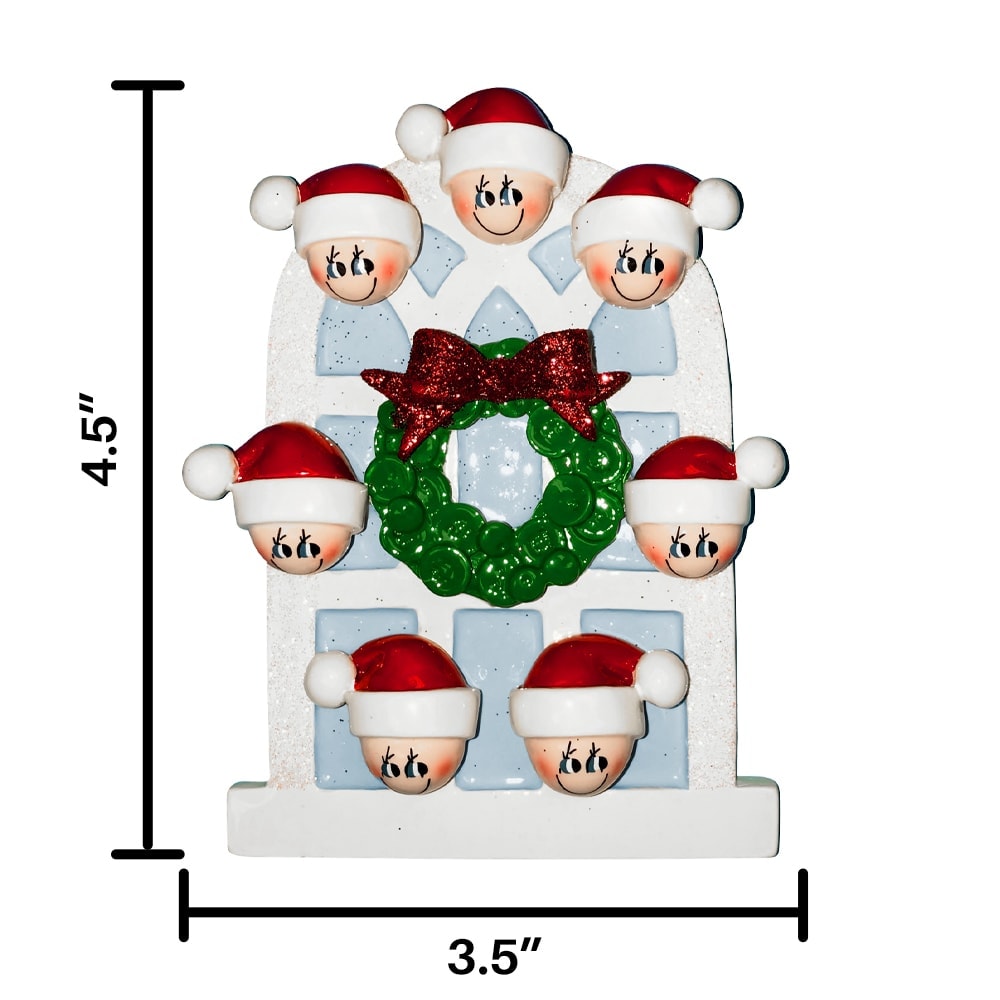 903-7 Christmas Window Family of 7 Personalized Christmas Ornament