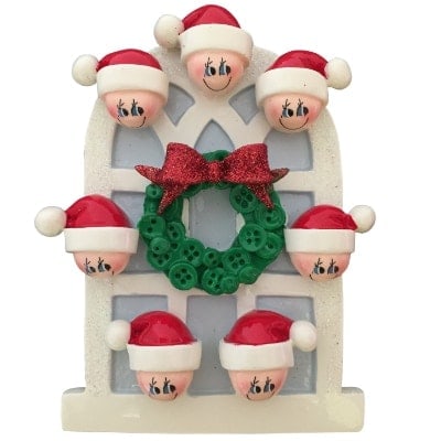 903-7 Christmas Window Family of 7 Personalized Christmas Ornament