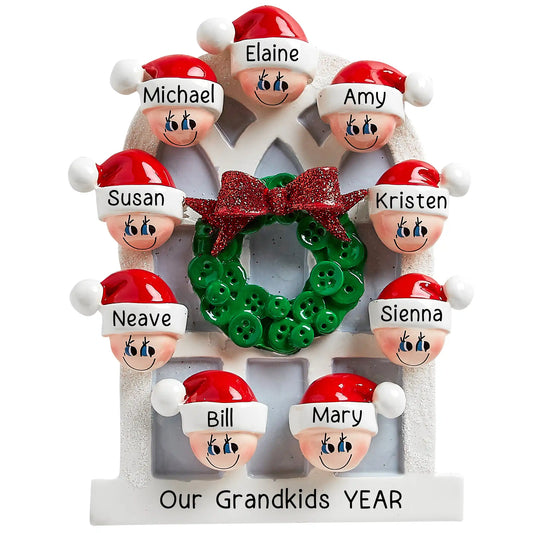 Christmas Window Family of 9 Christmas Ornament