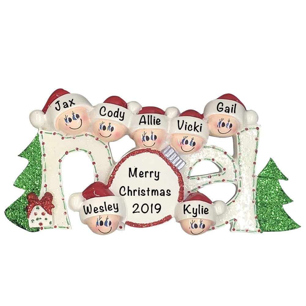 906-7 Noel Family of 7 Personalized Christmas Ornament