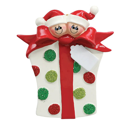 Gift Box Couple Christmas Ornament