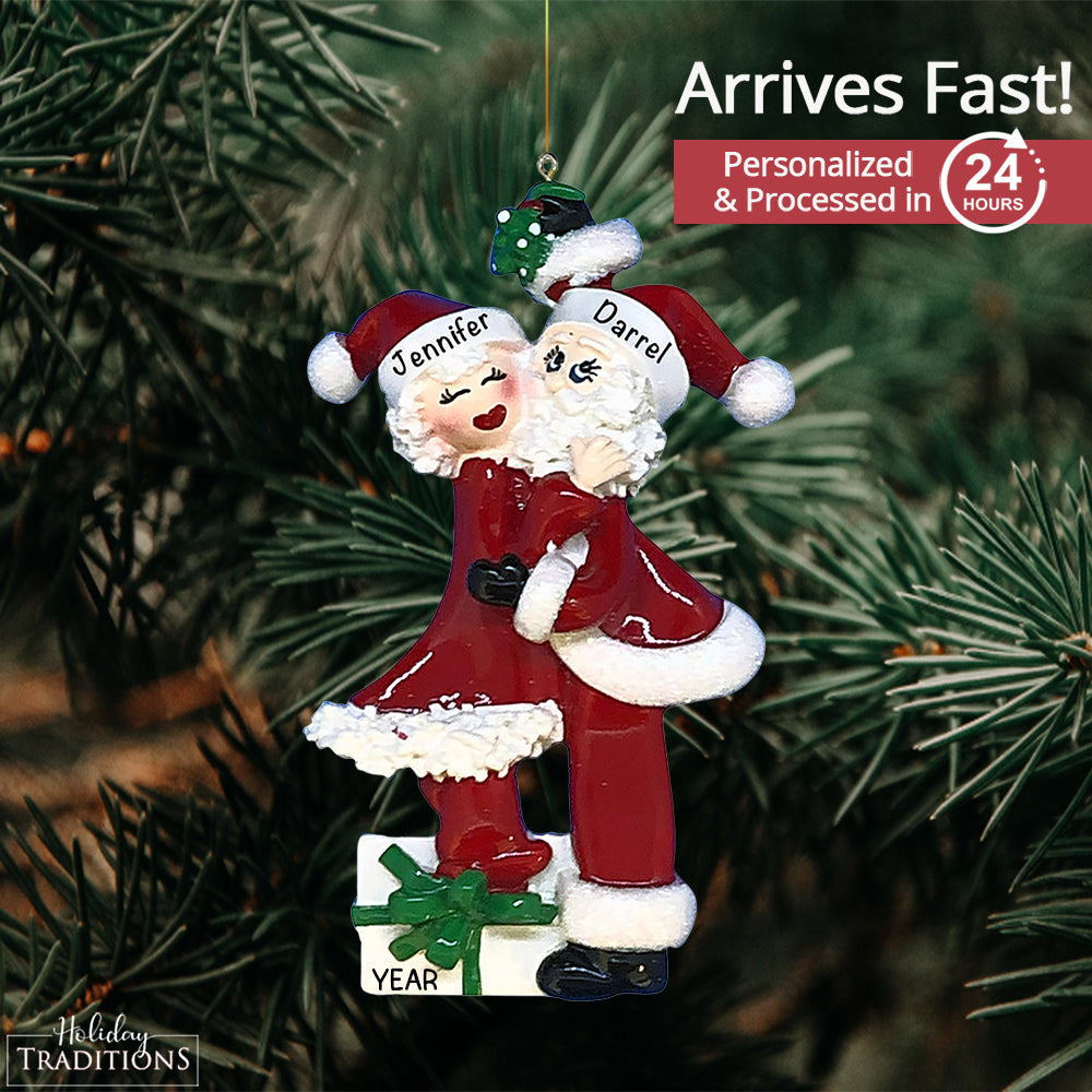 Mr. and Mrs. Claus Couple Christmas Ornament