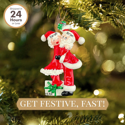 Mr. and Mrs. Claus Couple Christmas Ornament