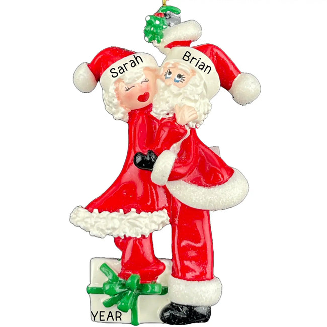 Personalized Santa Couple Ornament Christmas Keepsake custom names festive romantic keepsake