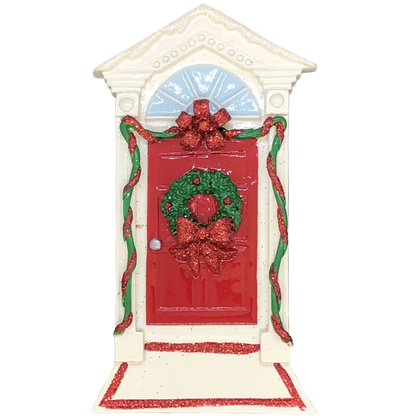 Red Bow Door Christmas Ornament